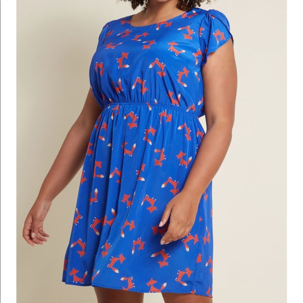 BNWOT Modcloth oh my gosh dress in foxes